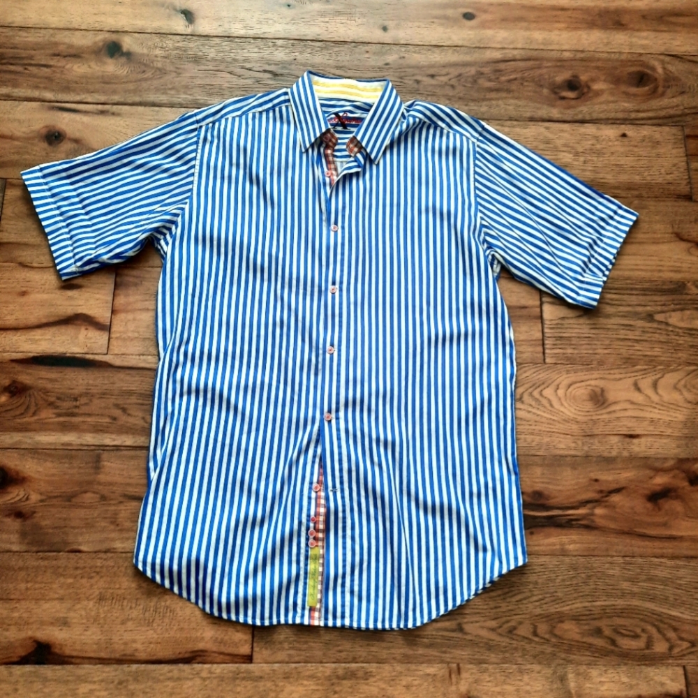 Robert Graham X Short Sleeve Striped Button Down Shirt